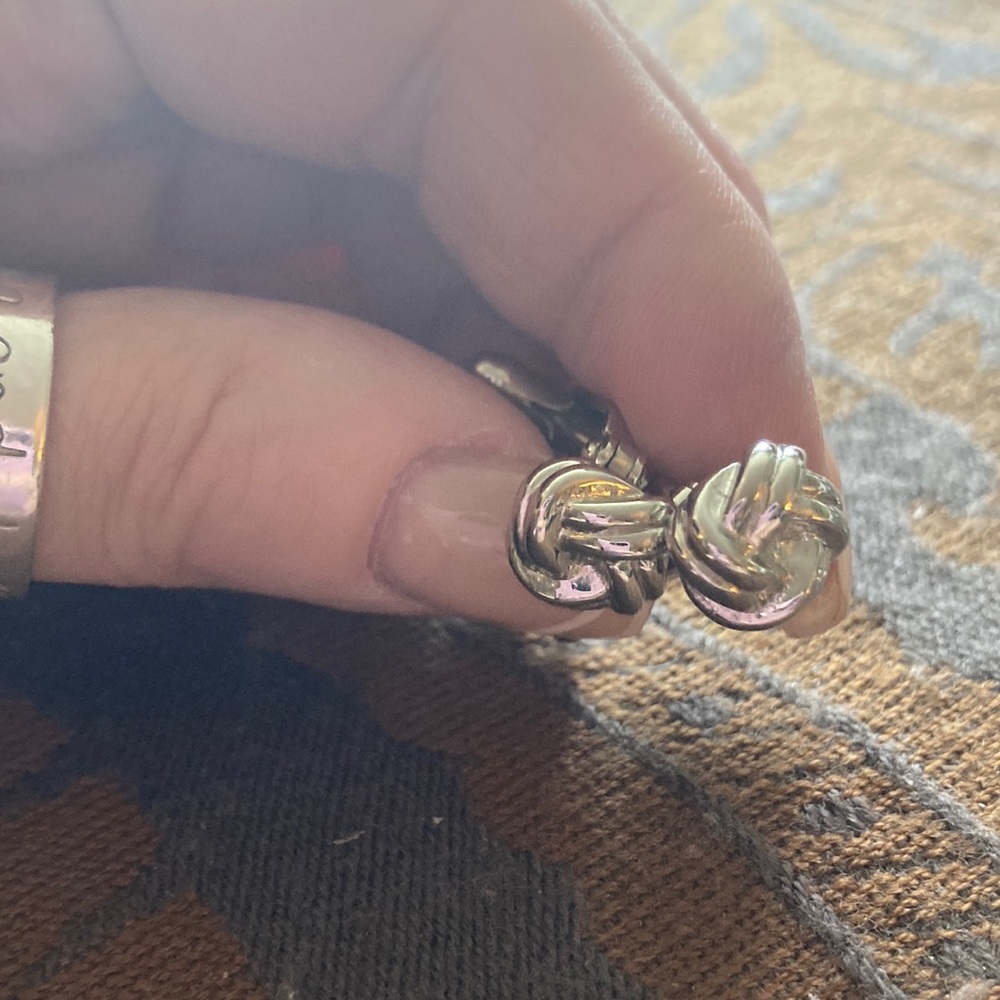 Sterling Silver knot cuff links and matching tuxedo pins.  Beautiful condition